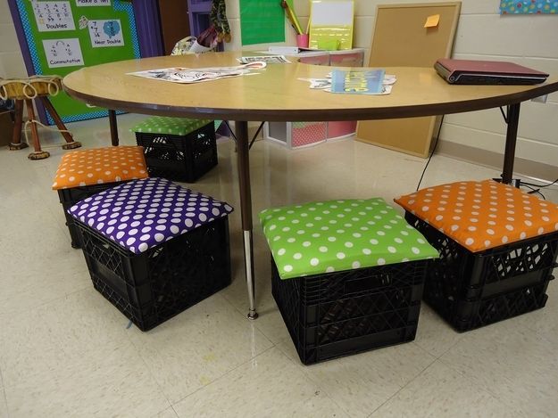 Chairs made from milkcrates