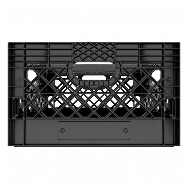 Set of 6 Black Rectangular Milk Crates