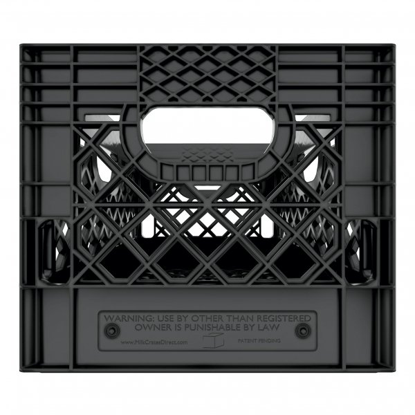 Set of 3 Black Rectangular Milk Crates