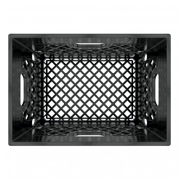 Black Rectangle Milk Crate