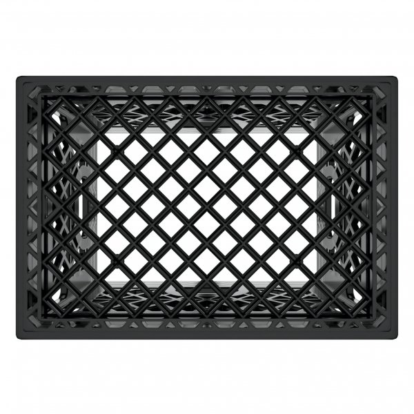 Set of 3 Black Rectangular Milk Crates