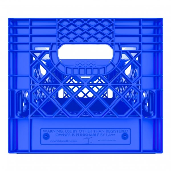 Blue Rectangle Milk Crate