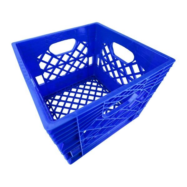 Set of 6 Blue Square Milk Crates