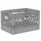 Set of 3 Gray Rectangular Milk Crates