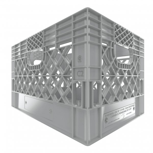 Gray Rectangle Milk Crate