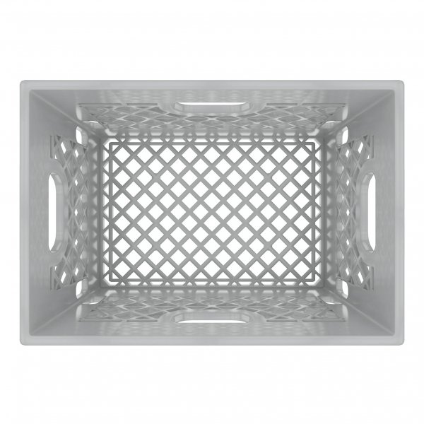 Set of 6 Gray Rectangular Milk Crates