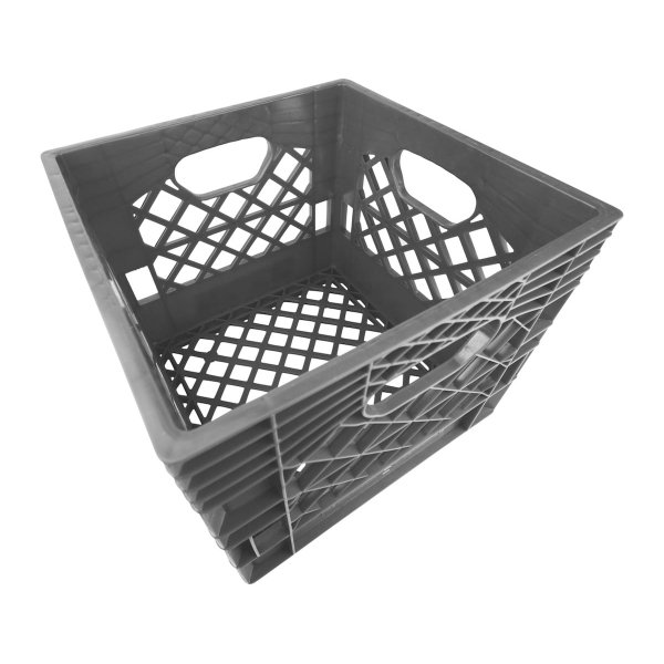 Set of 6 Gray square milk crates – heavy duty crates at the best