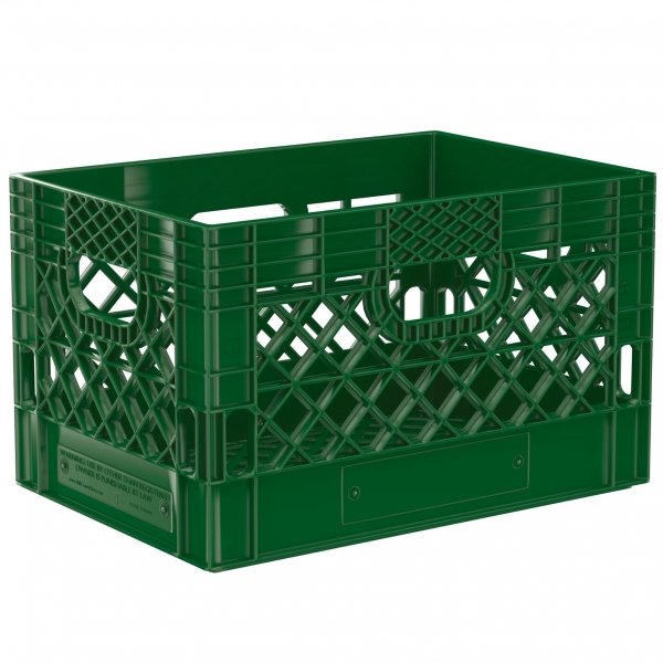 Pallet of 48 Green Rectangular Milk Crates