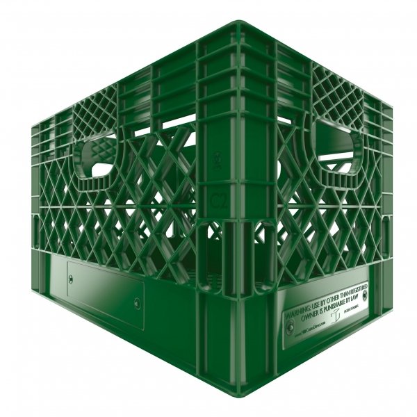 Green Rectangle Milk Crate