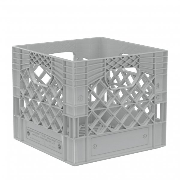 Gray Square Milk Crate