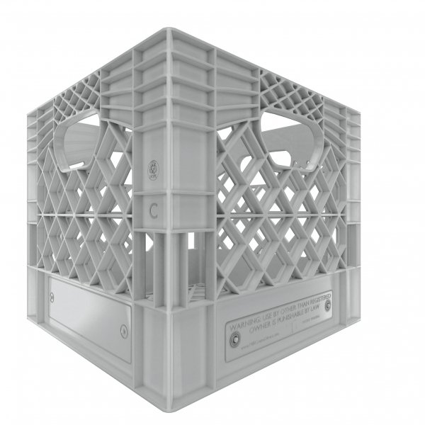 Gray Square Milk Crate