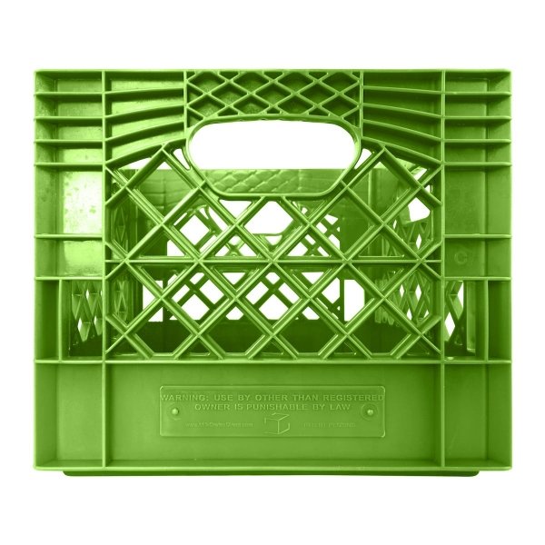 Set of 3 Lime Square Milk Crates