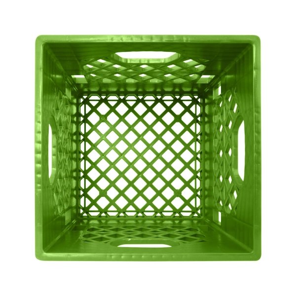 Pallet of 96 Lime Square Milk Crates
