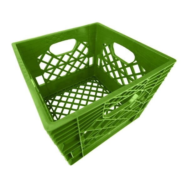 Set of 3 Lime Square Milk Crates