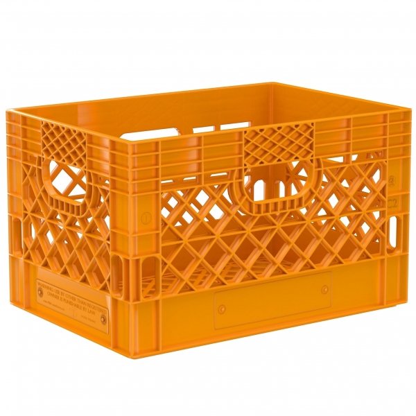 Set of 6 Orange Rectangular Milk Crates