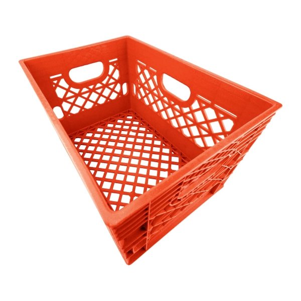 Set of 3 Orange Rectangular Milk Crates