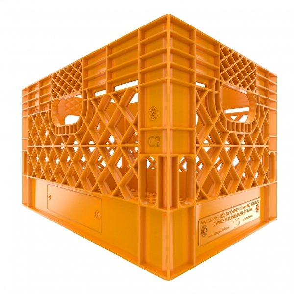 Set of 6 Orange Rectangular Milk Crates