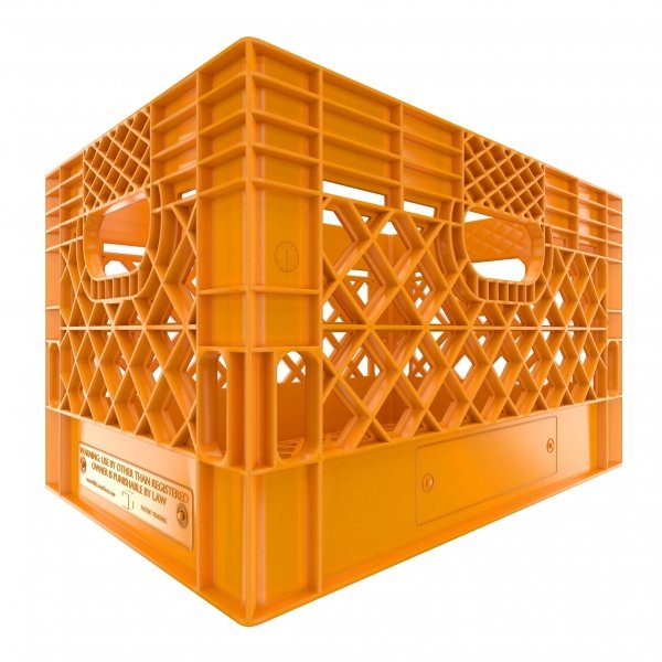 Set of 3 Orange Rectangular Milk Crates