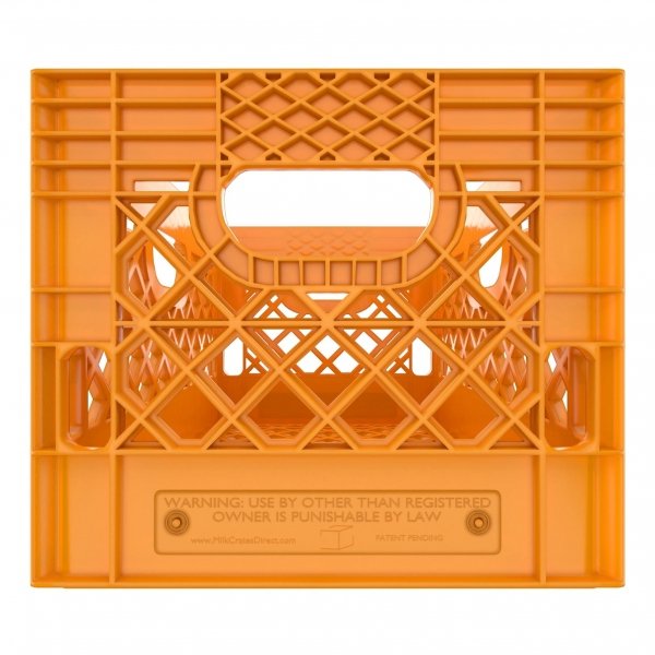 Set of 6 Orange Rectangular Milk Crates