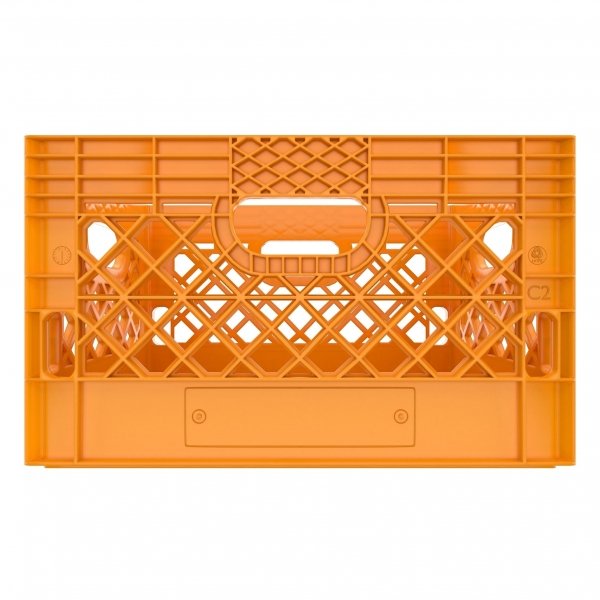 Pallet of 96 Orange Rectangular Milk Crates