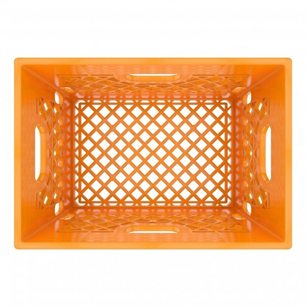 Orange Rectangle Milk Crate