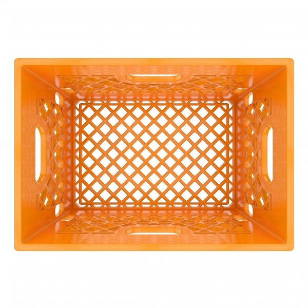 Set of 6 Orange Rectangular Milk Crates