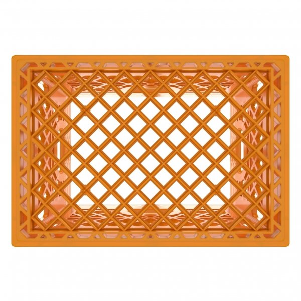 Set of 6 Orange Rectangular Milk Crates