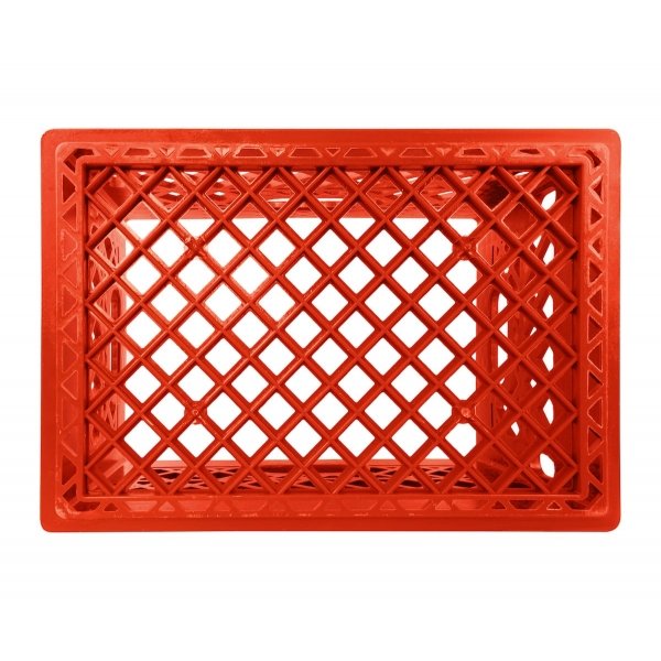 Pallet of 48 Orange Rectangular Milk Crates
