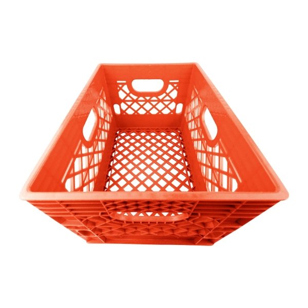 Set of 3 Orange Rectangular Milk Crates