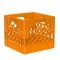 Pallet of 96 Orange Square Milk Crates