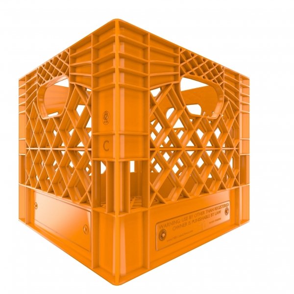 Pallet of 48 Orange Square Milk Crates