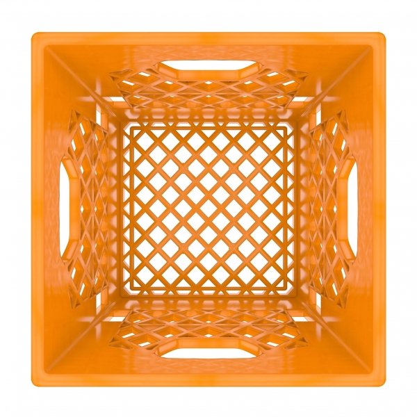 Set of 3 Orange Square Milk Crates