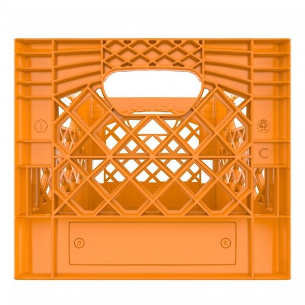 Set of 3 Orange Square Milk Crates