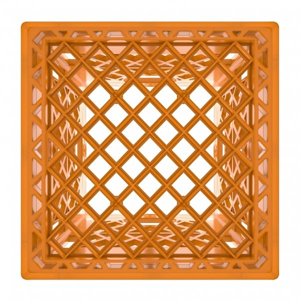 Pallet of 48 Orange Square Milk Crates