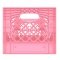 Set of 6 Pink Square Milk Crates
