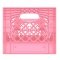 Set of 6 Pink Square Milk Crates