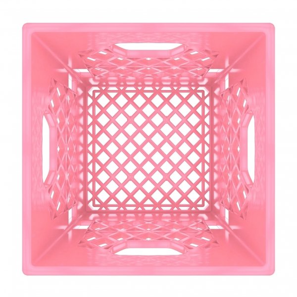 Pallet of 48 Pink Square Milk Crates