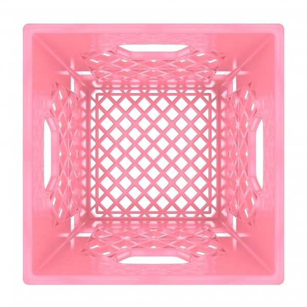 Set of 6 Pink Square Milk Crates