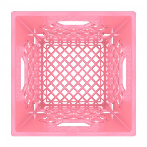 Pallet of 96 Pink Square Milk Crates