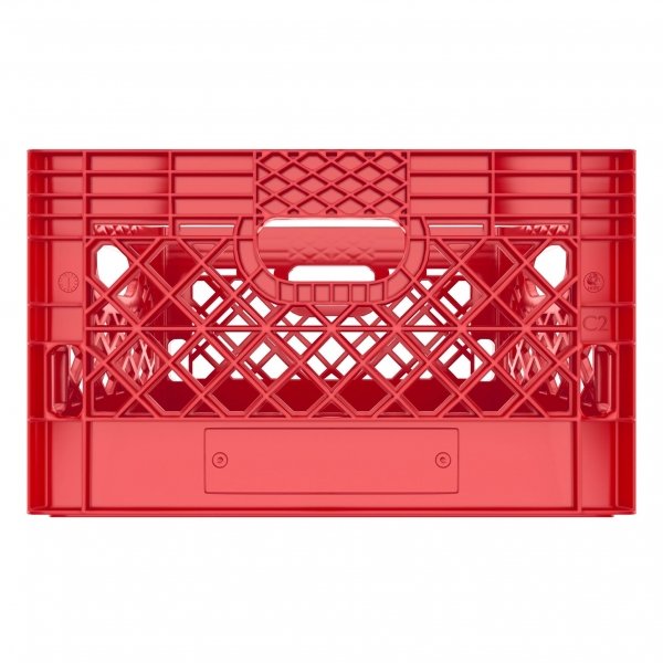 Pallet of 96 Red Rectangular Milk Crates