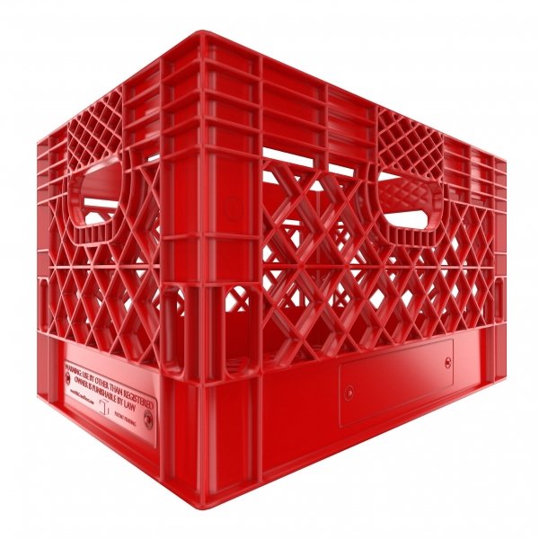 Red Rectangular Milk Crate