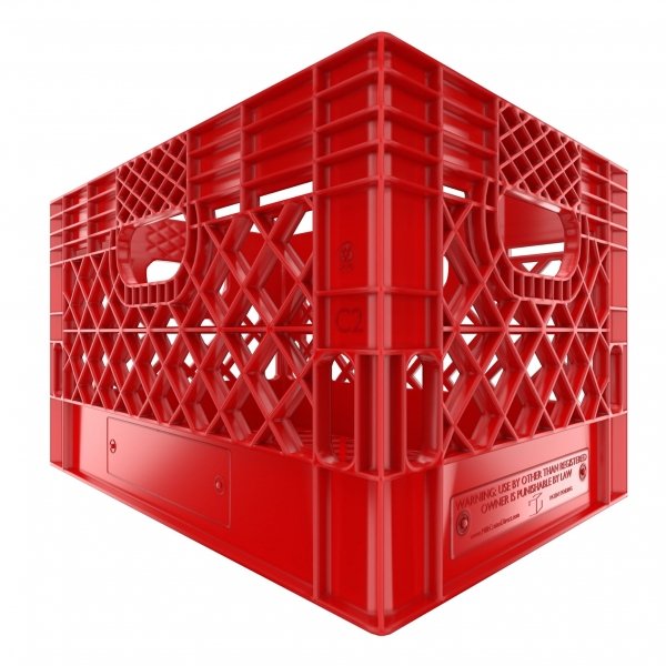 Pallet of 96 Red Rectangular Milk Crates