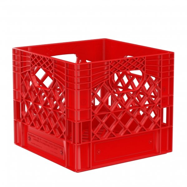 Pallet of 48 Red Square Milk Crates