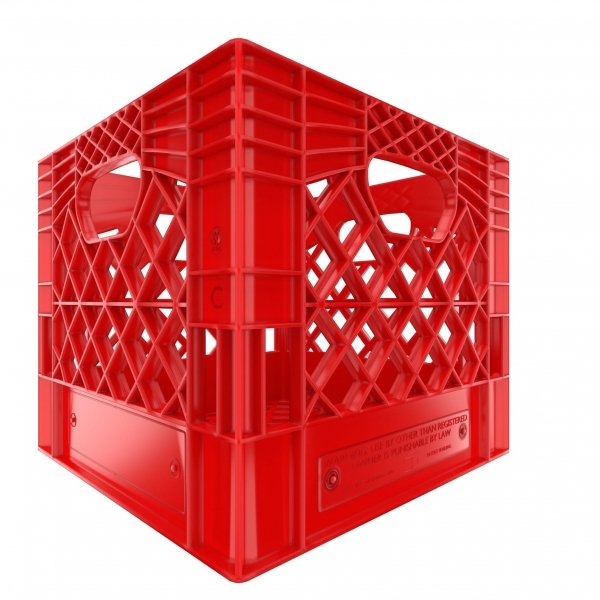 Set of 6 Red Square Milk Crates