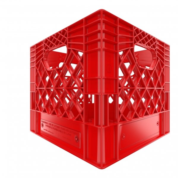 Set of 6 Red Square Milk Crates