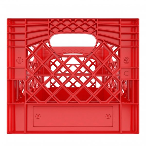 Set of 6 Red Square Milk Crates