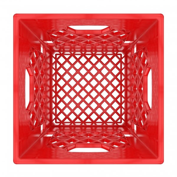 16QT Red Square Milk Crate