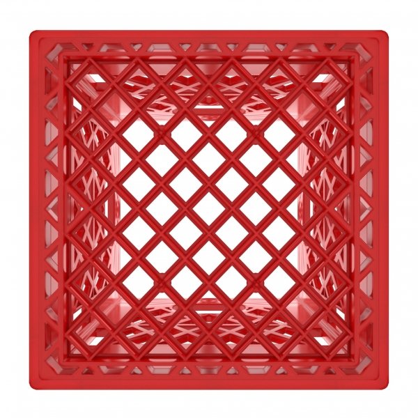 Set of 6 Red Square Milk Crates