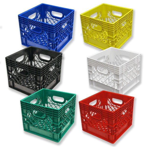 Set of 6 square milk crates – heavy duty crates at the best prices