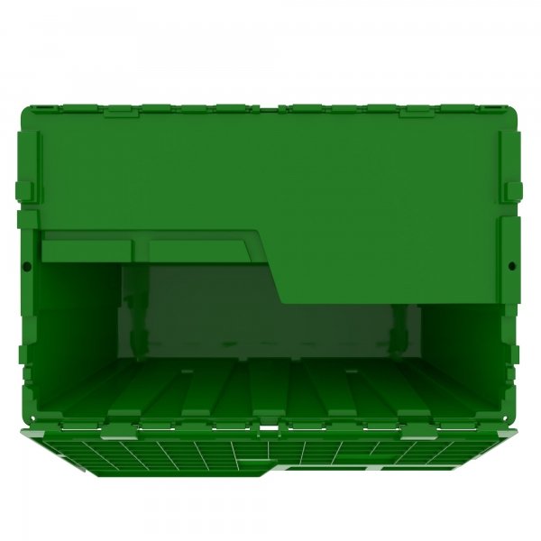 Heavy-Duty Attached Lid Plastic Tote - Storage Container